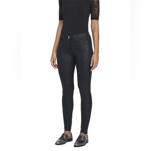 Anatomie Luli Black Embossed Cheetah Animal Print High Rise Skinny Pants